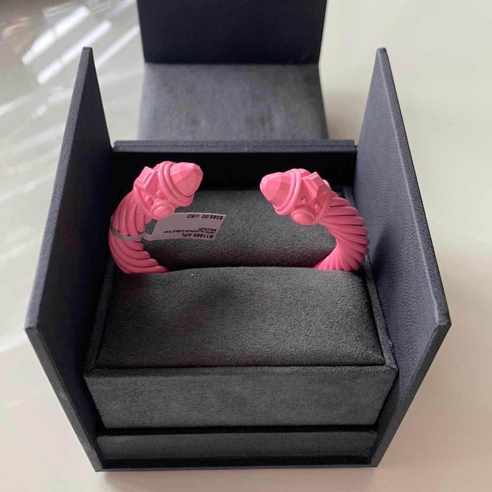 David Yurman Pink Aluminum Cable Bracelet 10mm